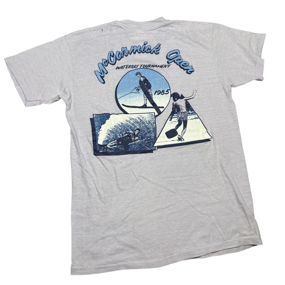 Vintage 1985 McCormick Open Waterski Tournament T-Shirt Florida 50/50 Purple M